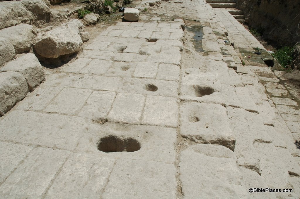 [Pool of Siloam carved holes in pavement, tb082305587[3].jpg]