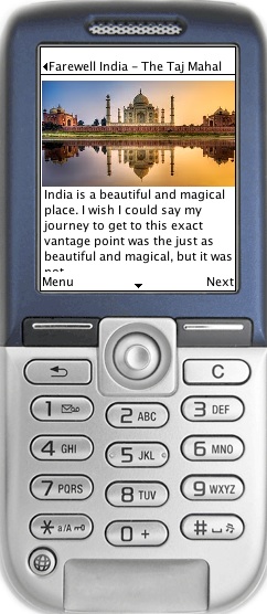 Photobooklet on the Sony Ericsson K300.