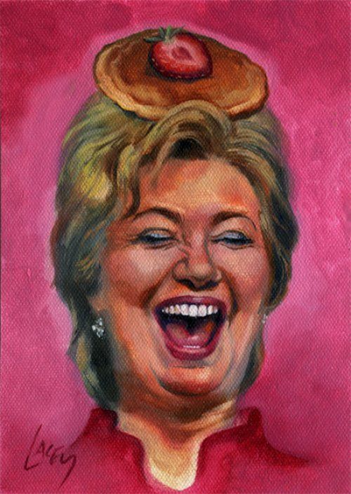 Dan Lacey Painter Of Pancakes, Hilary Clinton