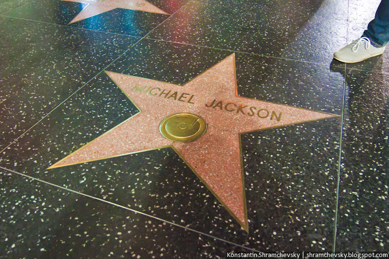 USA California Los Angeles Hollywood Boulevard Michael Jackson Star США Калифорния Лос Анджелес Голливуд Бульвар Аллея Звёзд Звезда Майкла Джексона
