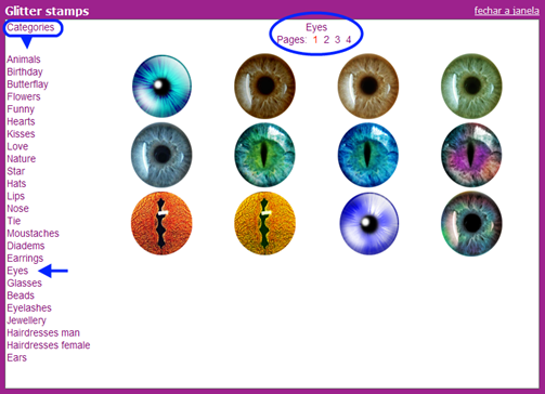 Glitter Photo Online - Usar selos 3 Glitter Photo Online - Usar selos 3