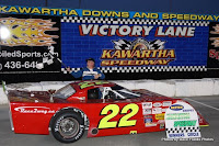 #22 Glenn Watson with feature race win at Kawartha Speedway, August 7, 2009