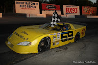 #69 Mike Bricknell with heat race win at Delaware Speedway, September 6, 2008