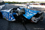 Mangled #04 car of Rudy Oppersma after heat race wreck