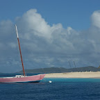 Das rosa Boot vor Palm Island