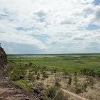 Blick vom Rande der Sumpfebene in Richtung Norden, wo das Meer liegt.