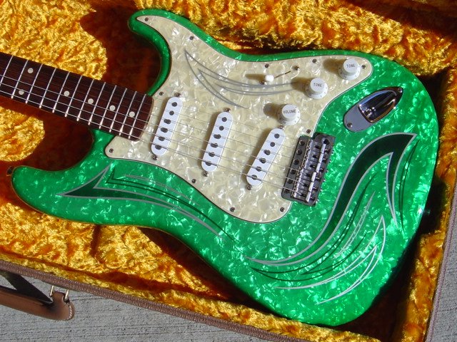 Fred Stuart Custom Green Art Strat