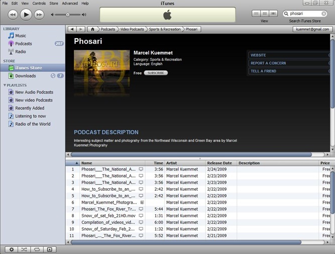 Screen shot My Phosari Itunes page