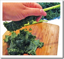 preparing kale