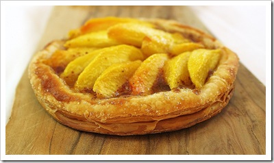 Copy of peach ginger frangipane marzipan puff pastry tartlet