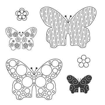 Jillibean Soup clear stamp set JBC7705 Butterflies