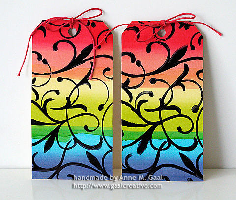 Rainbow Alcohol Ink Tags