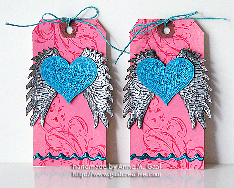 Tags with Distress Crackle embellishments