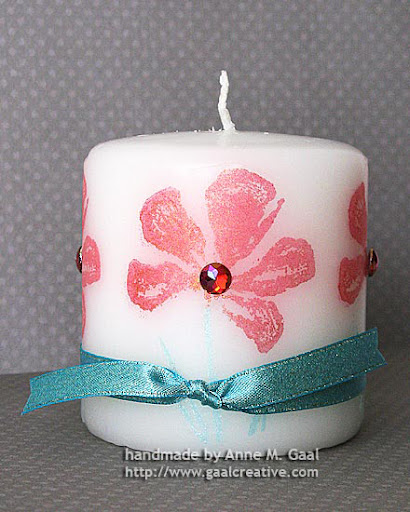 Finished Stamped Candle Finished Stamped Candle