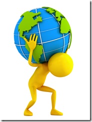 3d person and globe