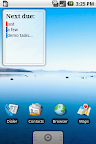 The new desktop widget, which shows the next due tasks of the default list.