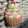 Strawberry Mint Cupcake Pendant