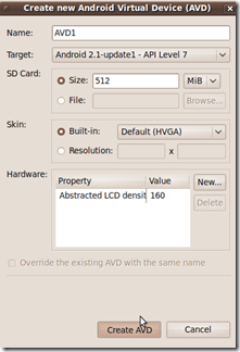 Android Create Virtual Device