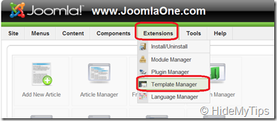 Finding Joomla Template Manager