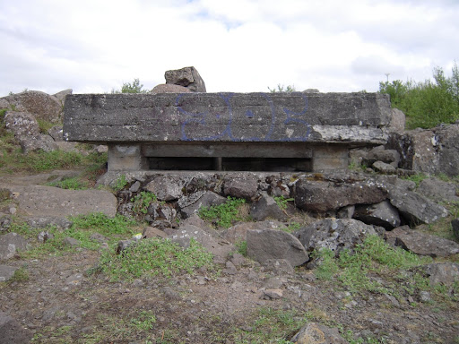 Looking at another bunker-pillbox from the front.