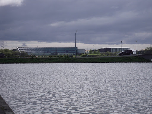 The lake at the center of the city.