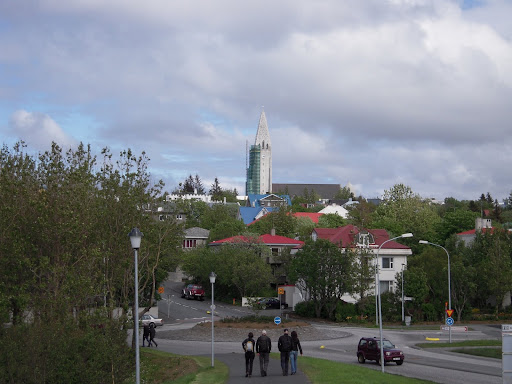 Hallgrimskirkja, off the the north, from near the city airport.