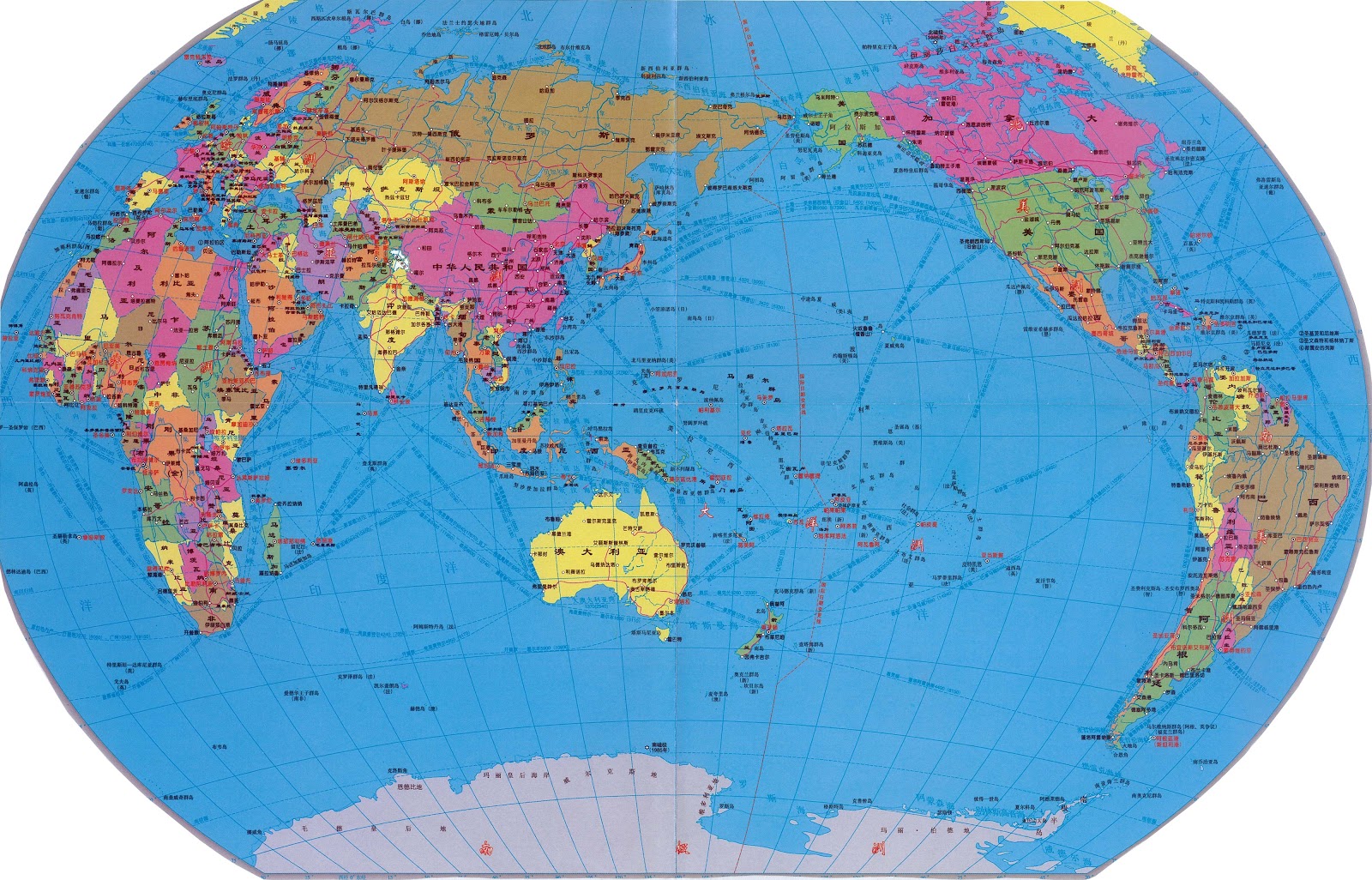 世界七大洲地形图（12图）_面积