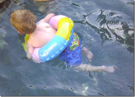 Jeremiah swimming by himself
