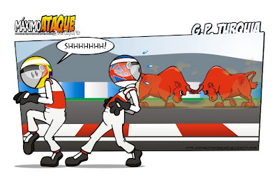 Льюис Хэмилтон и Дженсон Баттон проходят два Red Bull на Гран-при Турции 2010