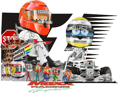 Михаэль Шумахер и Нико Росберг Mercedes GP Maxx Racing