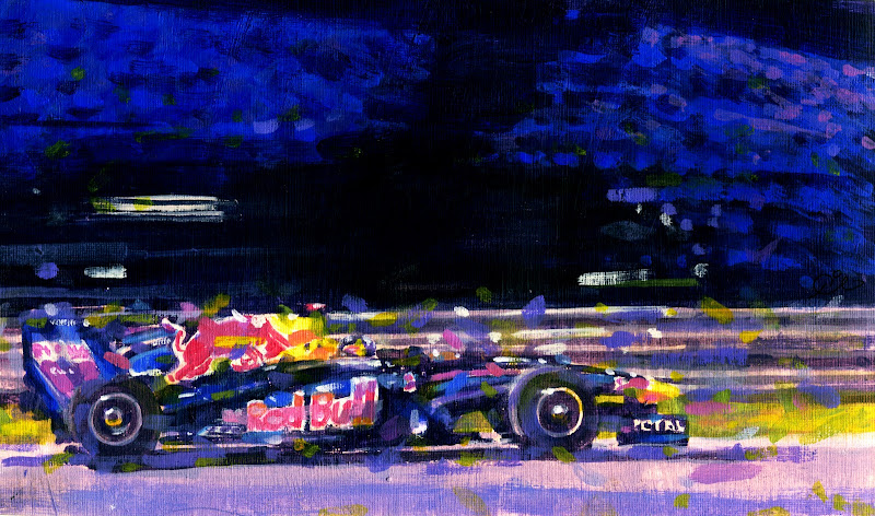 Red Bull Себастьяна Феттеля на трассе Яс Марина Rob Ijbema