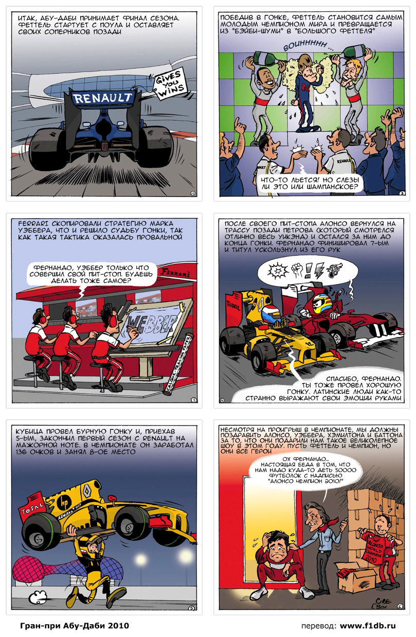 комикс Renault Cirebox по Гран-при Абу-Даби 2010 на русском