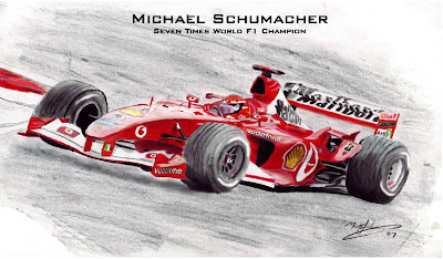 рисунок Михаэль Шумахер Ferrari