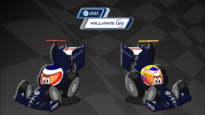 Рубенс Баррикелло и Пастор Мальдонадо Williams 2011 Los MiniDrivers