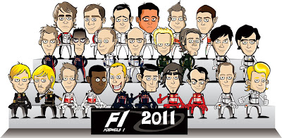 коллективная картинка пилотов Формулы-1 сезона 2011