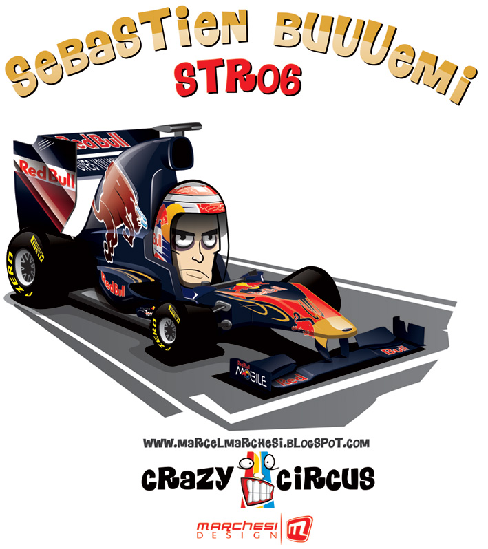 Себастьян Буэми Toro Rosso STR06 2011 карикатура Crazy Circus Marchesi Design 