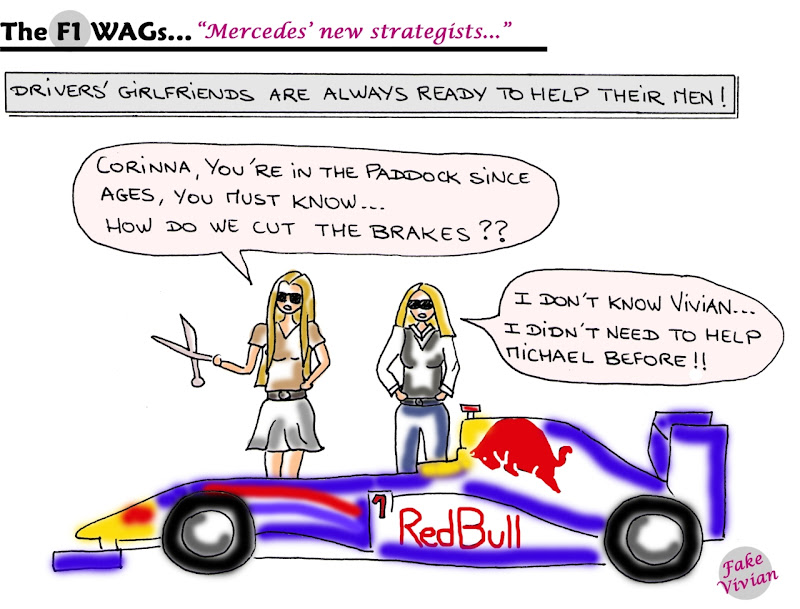 Вивиан Сиболд и Коринна Шумахер готовы перерезать тормоза Red Bull ради своих мужчин комикс TheF1Wags