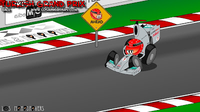 осторожно впереди Михаэль Шумахер Mercedes GP на Гран-при Турции 2011 Los MiniDrivers
