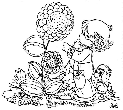 Spring  – Precious Moments coloring pages