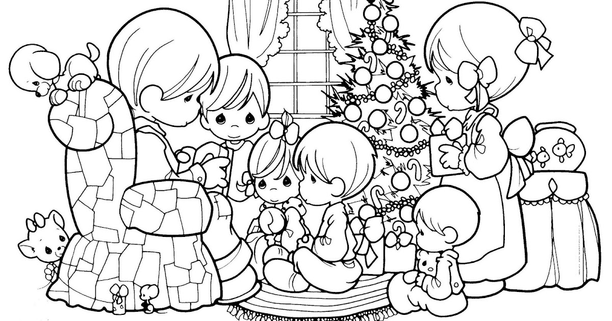 Pinto Dibujos: Familia en Navidad para colorear
