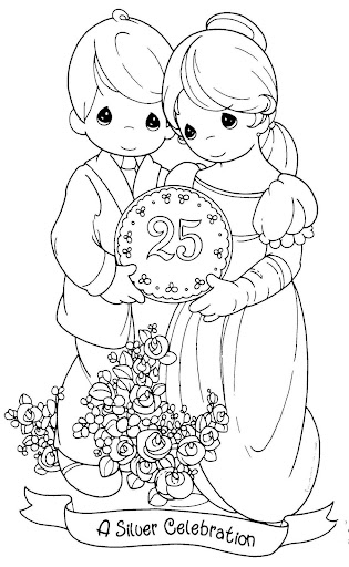 wedding anniversary coloring pages