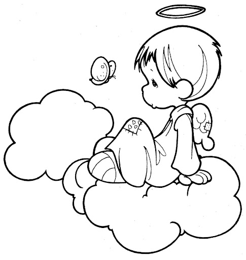 angel precious moments coloring page