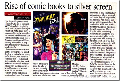 Deccan Chronicle Chennai Chronicle Dated 17032010 Graphic Gallery Rise of Comics in Silver Screen