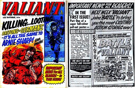 Valiant Last Issue Dated 16-10-1976 Cover and Merger Ad