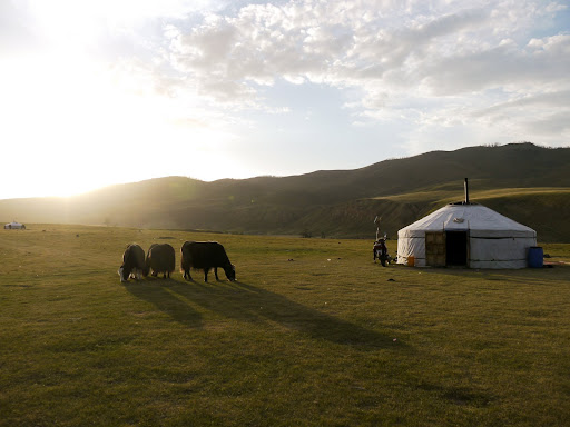 Family ger camp in naiman nuur