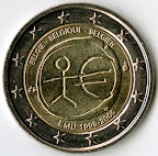 2 EUR, 2009 (10e anniversaire de l'euro), België - (10de verjaardag van de euro), Belgique