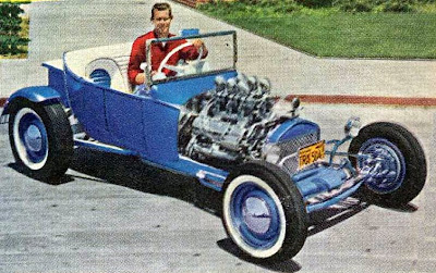 Buzz Pitzen in his fiberglass T-Bucket
