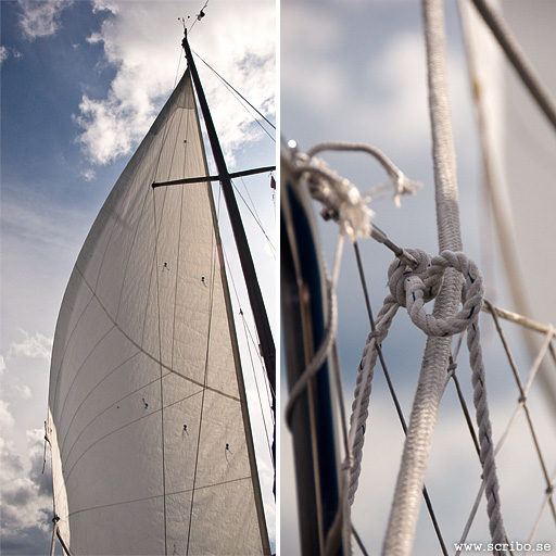 Detaljer på segelbåt