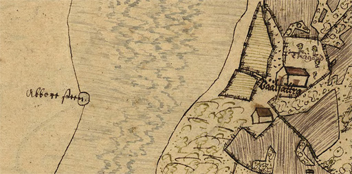 Abborrstenen i Vårdsätraviken, karta från 1635