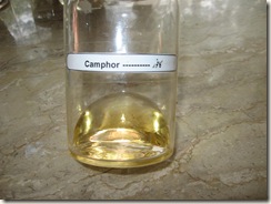 camphor- pharmacology lab specimen